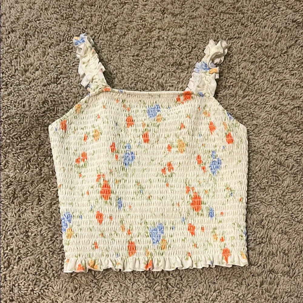 Smocked Ruffled Tank Top